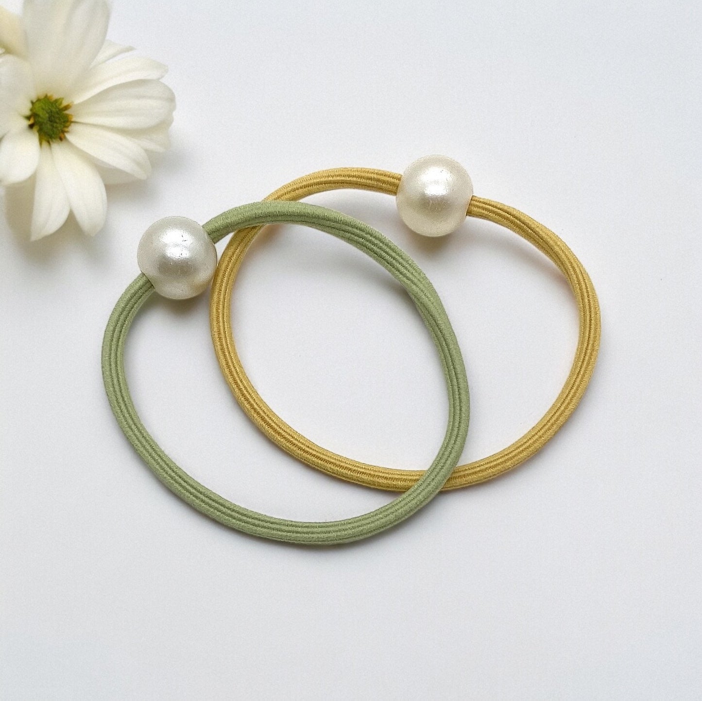 Pearl Pastel Elastic Ties, Hair Ties